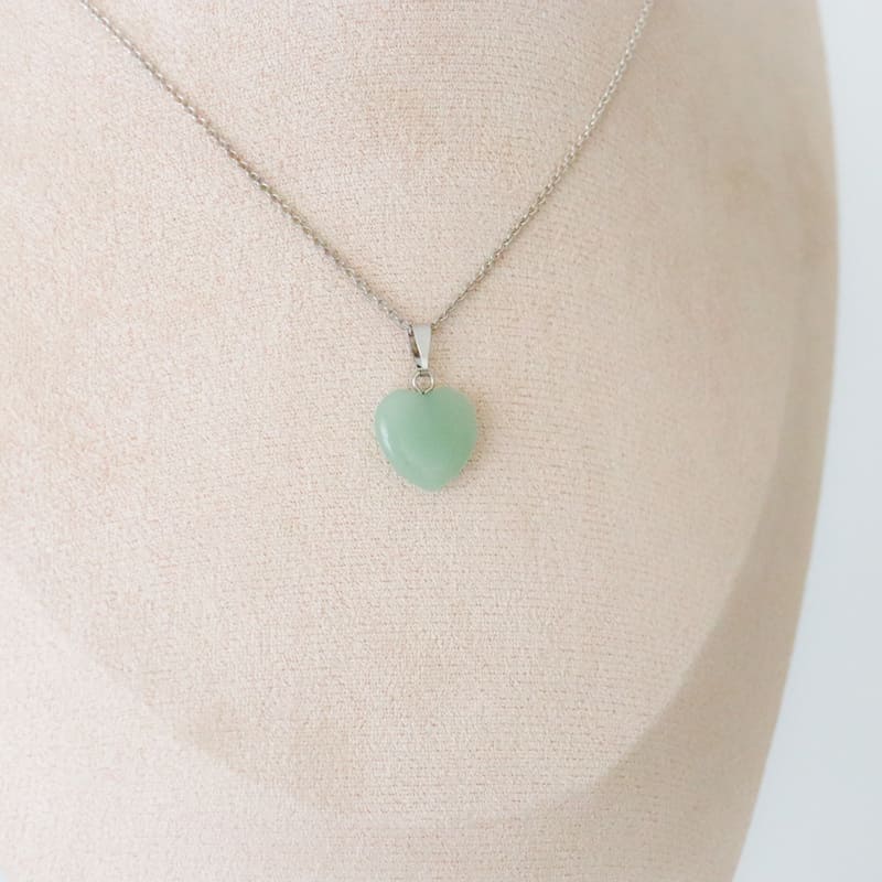 Pendentif petit cœur en Aventurine Verte