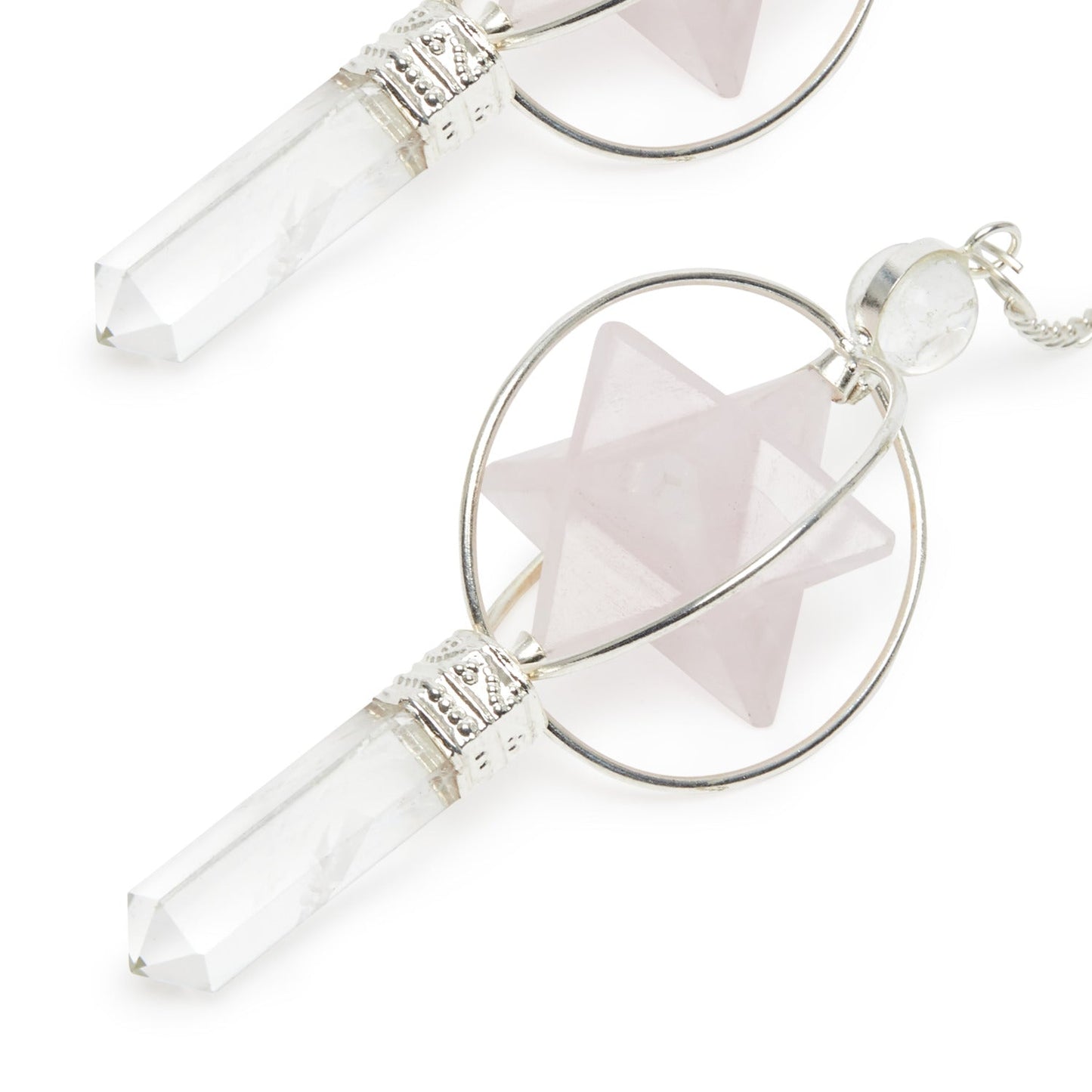 Pendule Merkabah en Quartz Rose